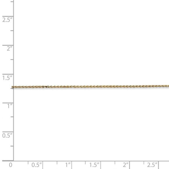 0.8mm 14k Yellow Gold Diamond Cut Round Wheat Chain Necklace, 24 Inch - Picture 5 of 8